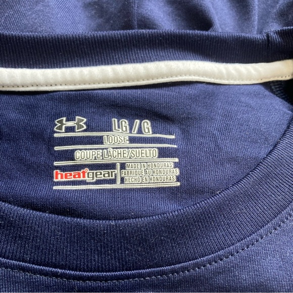 UNDER ARMOUR Loose Fit Heat Gear T shirt Blue Short Sleeves  Casual Mens Large - Picture 8 of 16